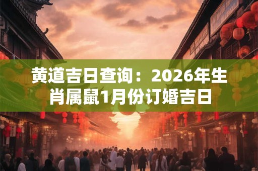 黄道吉日查询：2026年生肖属鼠1月份订婚吉日