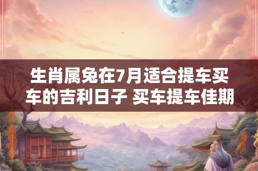 生肖属兔在7月适合提车买车的吉利日子 买车提车佳期