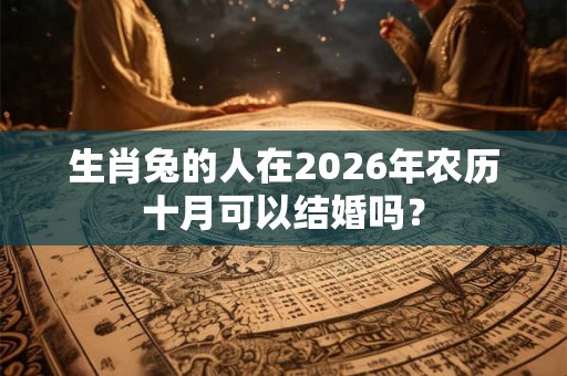 生肖兔的人在2026年农历十月可以结婚吗？