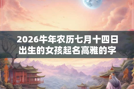2026牛年农历七月十四日出生的女孩起名高雅的字