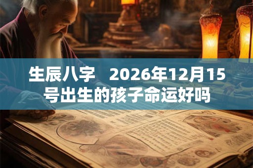 生辰八字   2026年12月15号出生的孩子命运好吗