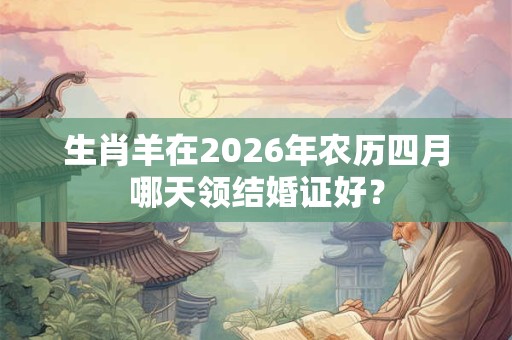 生肖羊在2026年农历四月哪天领结婚证好？
