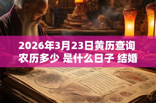 2026年3月23日黄历查询 农历多少 是什么日子 结婚吉时