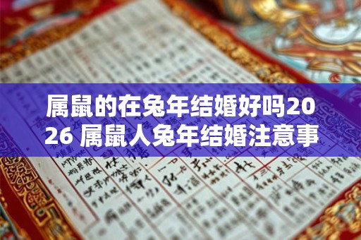 属鼠的在兔年结婚好吗2026 属鼠人兔年结婚注意事项