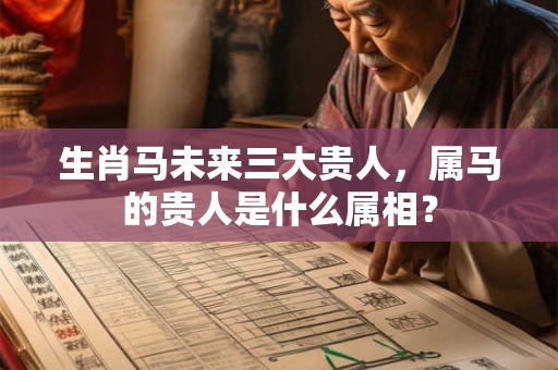 生肖马未来三大贵人，属马的贵人是什么属相？