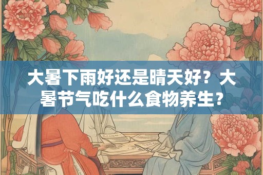 大暑下雨好还是晴天好？大暑节气吃什么食物养生？