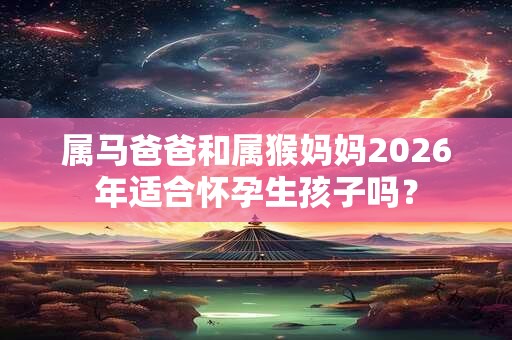 属马爸爸和属猴妈妈2026年适合怀孕生孩子吗？