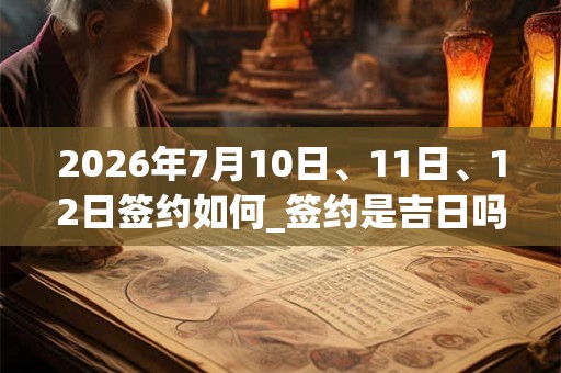 2026年7月10日、11日、12日签约如何_签约是吉日吗