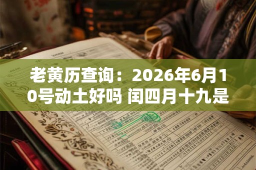 老黄历查询：2026年6月10号动土好吗 闰四月十九是黄道吉日吗