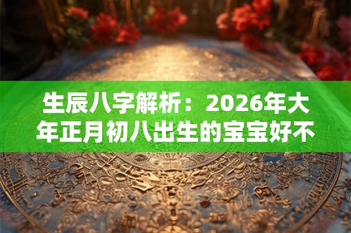 生辰八字解析：2026年大年正月初八出生的宝宝好不好 是什么命