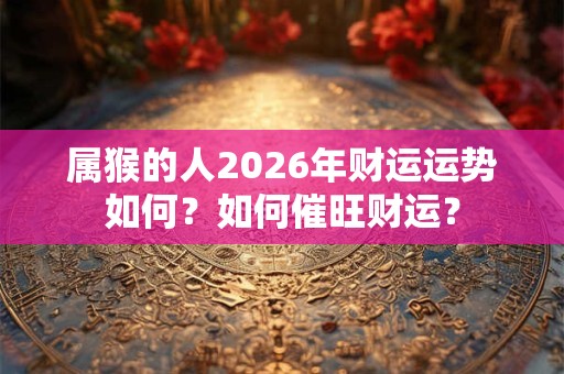 属猴的人2026年财运运势如何？如何催旺财运？