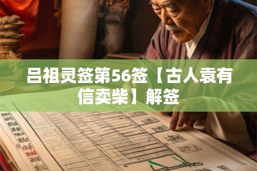 吕祖灵签第56签【古人袁有信卖柴】解签