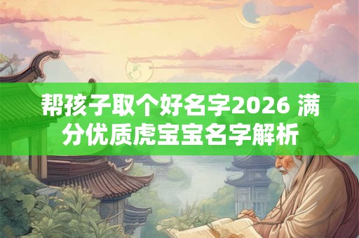 帮孩子取个好名字2026 满分优质虎宝宝名字解析