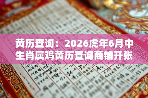 黄历查询：2026虎年6月中生肖属鸡黄历查询商铺开张吉日