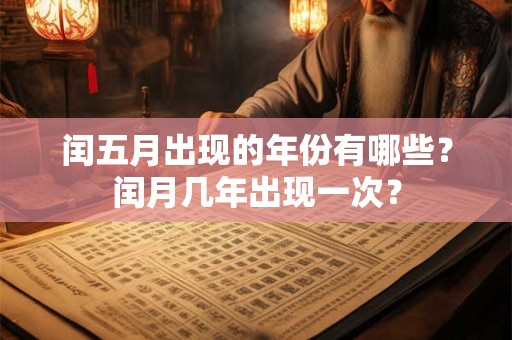 闰五月出现的年份有哪些?闰月几年出现一次? 闰五月出现的年份有哪些?闰月几年出现一次?