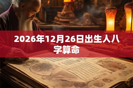 2026年12月26日出生人八字算命 2026年12月26日出生人八字算命