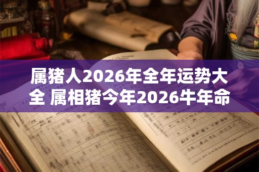 属猪人2026年全年运势大全 属相猪今年2026牛年命运怎么样