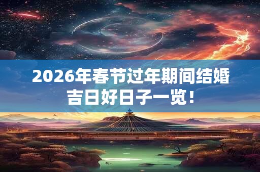 2026年春节过年期间结婚吉日好日子一览！