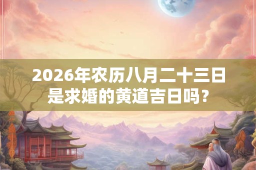 2026年农历八月二十三日是求婚的黄道吉日吗？