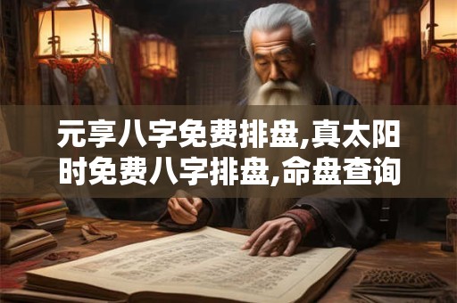 元享八字免费排盘,真太阳时免费八字排盘,命盘查询