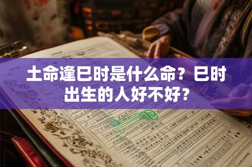 土命逢巳时是什么命？巳时出生的人好不好？