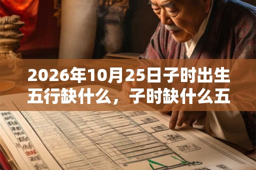 2026年10月25日子时出生五行缺什么，子时缺什么五行