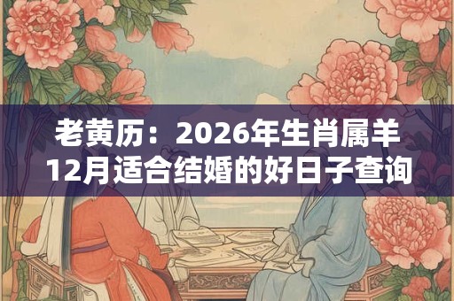 老黄历：2026年生肖属羊12月适合结婚的好日子查询