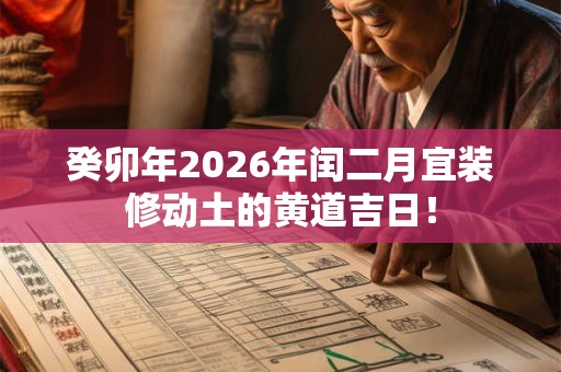 癸卯年2026年闰二月宜装修动土的黄道吉日！