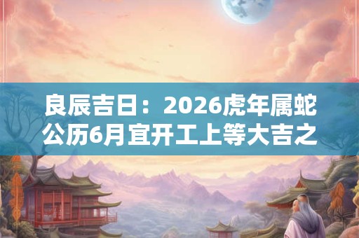 良辰吉日：2026虎年属蛇公历6月宜开工上等大吉之日