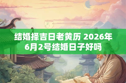 结婚择吉日老黄历 2026年6月2号结婚日子好吗