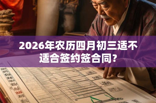 2026年农历四月初三适不适合签约签合同？