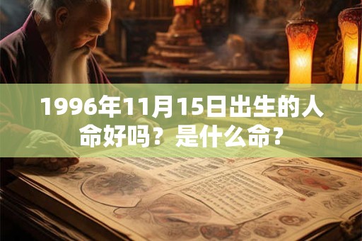 1996年11月15日出生的人命好吗？是什么命？