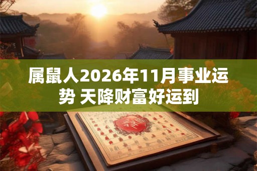 属鼠人2026年11月事业运势 天降财富好运到