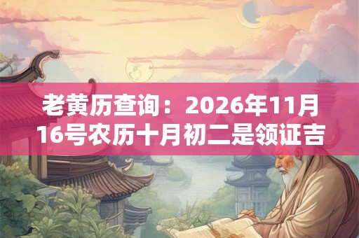 老黄历查询：2026年11月16号农历十月初二是领证吉日吗