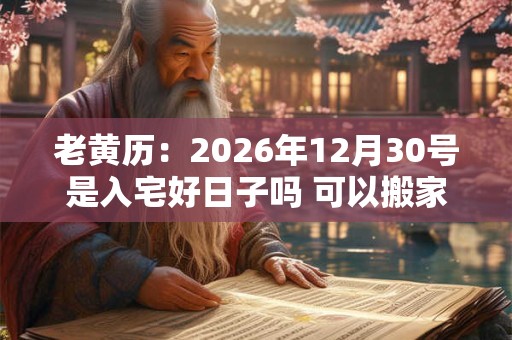 老黄历：2026年12月30号是入宅好日子吗 可以搬家吗