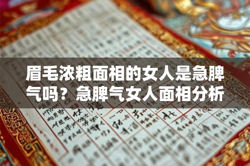 眉毛浓粗面相的女人是急脾气吗？急脾气女人面相分析