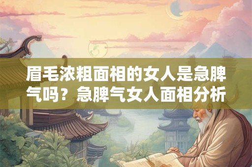 眉毛浓粗面相的女人是急脾气吗？急脾气女人面相分析
