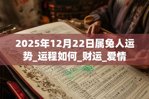 2025年12月22日属兔人运势_运程如何_财运_爱情