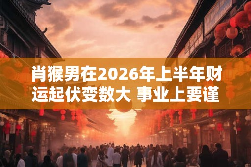 肖猴男在2026年上半年财运起伏变数大 事业上要谨小慎微 肖猴男在2026年上半年财运起伏变数大 事业上要谨小慎微