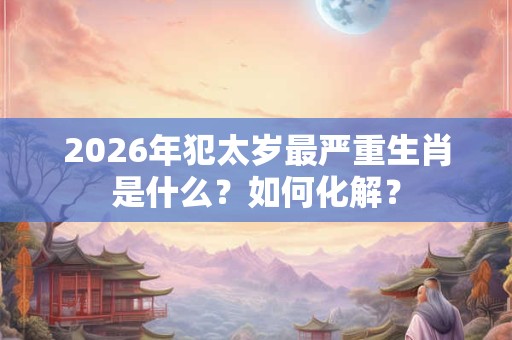 2026年犯太岁最严重生肖是什么？如何化解？