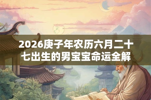 2026庚子年农历六月二十七出生的男宝宝命运全解