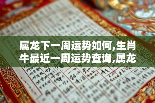属龙下一周运势如何,生肖牛最近一周运势查询,属龙人下周运势早知道