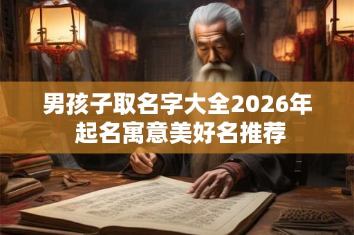 男孩子取名字大全2026年 起名寓意美好名推荐
