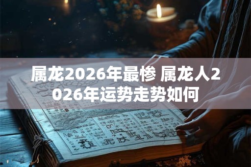 属龙2026年最惨 属龙人2026年运势走势如何