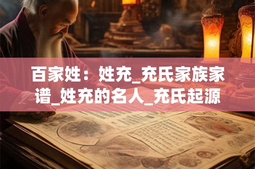 百家姓：姓充_充氏家族家谱_姓充的名人_充氏起源