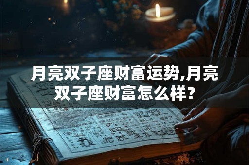 月亮双子座财富运势,月亮双子座财富怎么样？