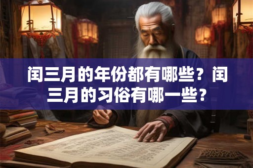 闰三月的年份都有哪些？闰三月的习俗有哪一些？