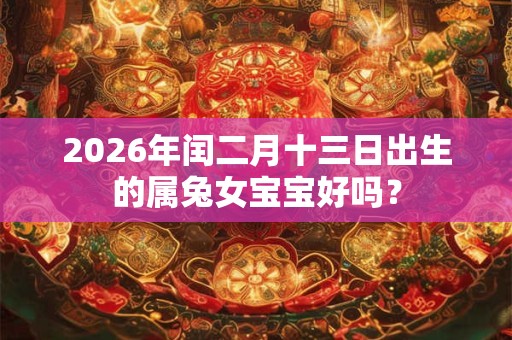 2026年闰二月十三日出生的属兔女宝宝好吗？