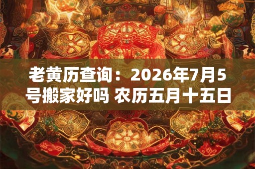 老黄历查询：2026年7月5号搬家好吗 农历五月十五日子好吗