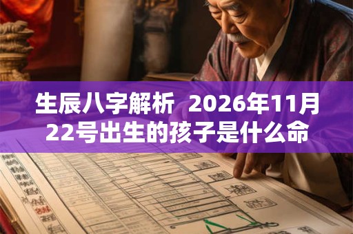 生辰八字解析 2026年11月22号出生的孩子是什么命 生辰八字解析 2026年11月22号出生的孩子是什么命